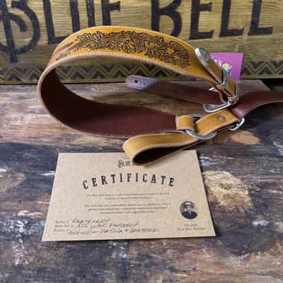 Blue Bell Straps MONTEREY Artisan Aniline Patina Washed “ ONE OF A KIND” Custom for Al’s Music Factory Silver Hardware image 5