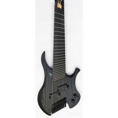 Agile 10 String Fan Fret Headless Guitar CHIRAL NIRVANA 102528 RL MOD SS FLAT BLACK image 2