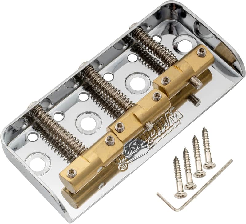 WTBS Short Telecaster Bridge Compensated Brass Saddles for Vintage Humbucker Tele Style Electric Guitar, Chrome image 1