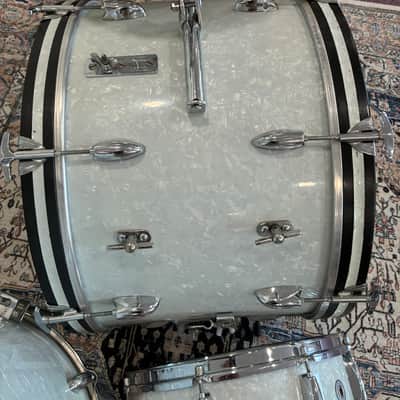 Walberg & Auge Perfection 4-Piece Drum Set, Snare - White Marine Pearl - Super Rare image 4