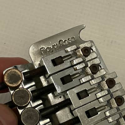 1980's Era Original Floyd Rose Made in Germany Chrome Tremolo Bridge Vibrato Set (R2 Nut & Retainer Bar) image 20