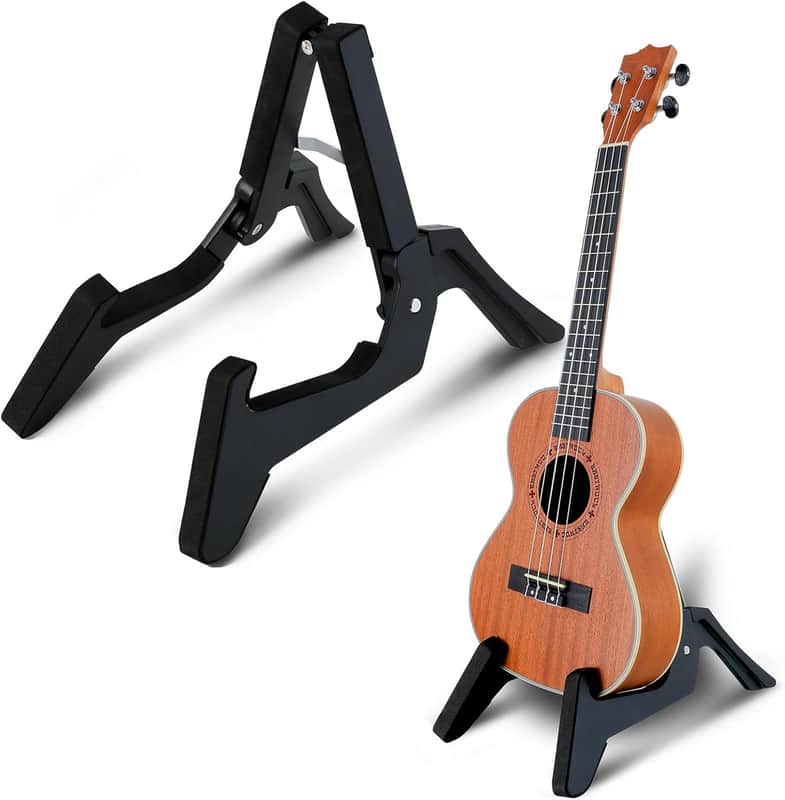 Folding Ukulele Stand ABS Stand for Mandolins/Violins Adjustable Portable Instrument Stand for Ukulele Accessories (Black) image 1