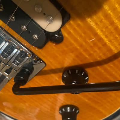 Peavey EVH Wolfgang USA Standard Deluxe 1999 Trans Amber Flame Top image 5