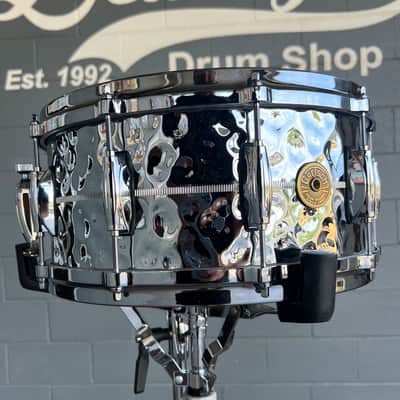 Gretsch USA Custom 6.5x14" Hammered Chrome Over Brass Snare Drum image 3