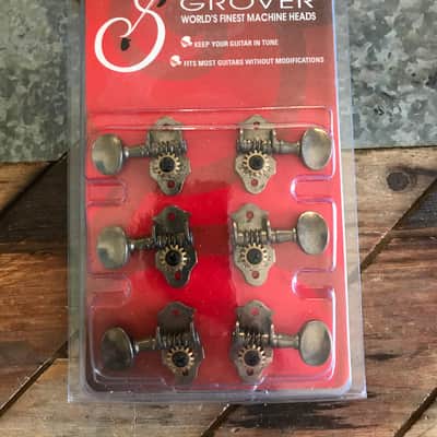 Real Life Relics Grover Aged Nickel Original Sta-Tite Tuners V98N    [Z1]