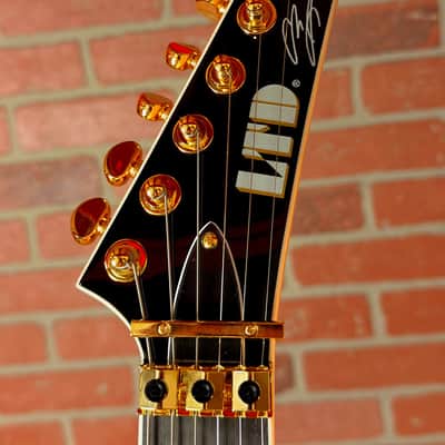 ESP LTD Alexi Laiho Arrowhead SE 20th Anniversary Electric Guitar - Black with Yellow Bevels image 9