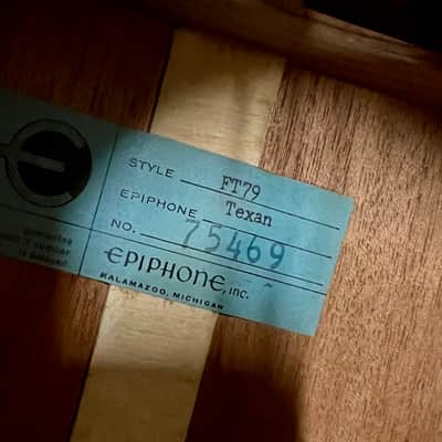 Epiphone FT79N Texan Natural USA – Rare 1962 - Natural image 9