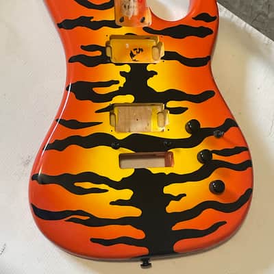2020 Kramer Pacer Vintage Series Bengal Tiger Stripe Guitar Body Floyd Ready image 4