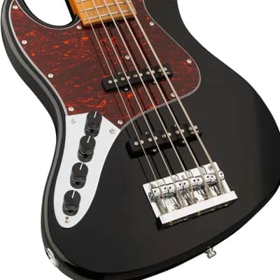 Sadowsky MetroExpress 21-Fret Vintage J/J Bass, Roasted Maple Fingerboard, Lefthand, 5-String - Solid Black High Polish image 5