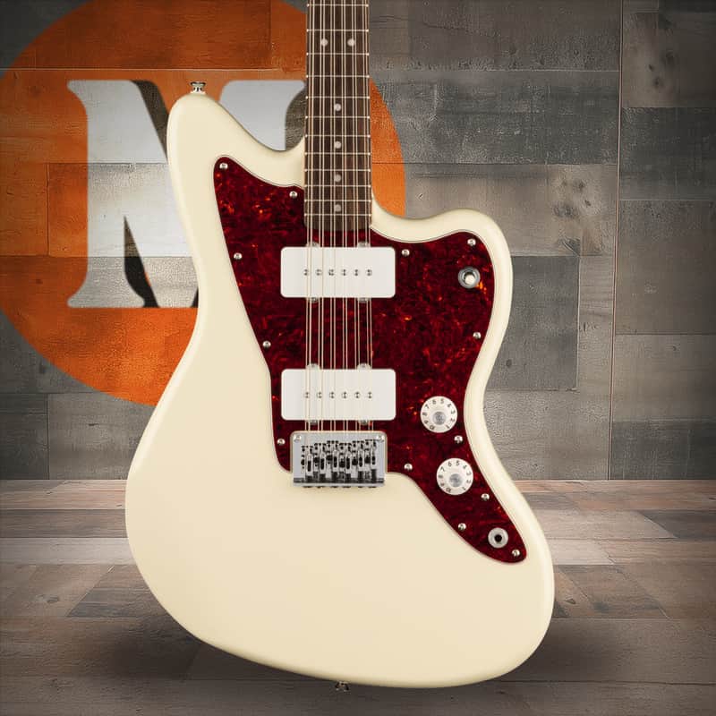 Squier Paranormal Jazzmaster XII - Laurel Fingerboard - Tortoiseshell Pickguard - Olympic White image 1