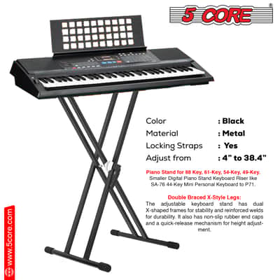 5 Core Keyboard Stand Dual X Shape Gear Adjustable Foldable Portable Key Board DJ Controller Stands image 2