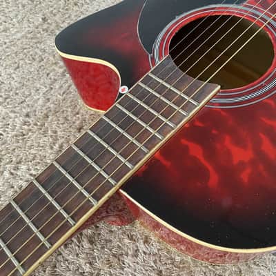 38 Inch Red Burst Acoustic Guitar, Plywood Top Body, Mahogany Neck image 17