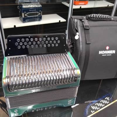 Hohner C-II Button Accordion Green To Gold image 3