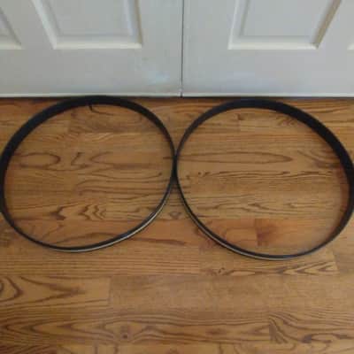 Ludwig (2) matching vintage super classic 22" bass drum hoops marine earl inlay exceptional image 3