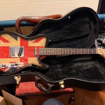 Leo Jaymz T style electric guitar - Flag graphic image 1