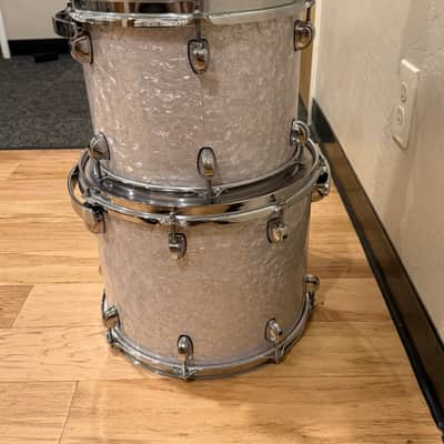 Premier Artist Series 5-Piece 8/10/12/14/22 Birch Drum Kit Set in White Marine Pearl (Rm4) image 5