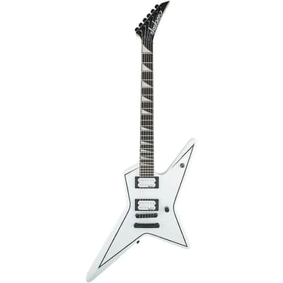 Jackson JS Series Signature Gus G. Star JS32 Electric Guitar Regular Satin White with Black Pinstripes image 3