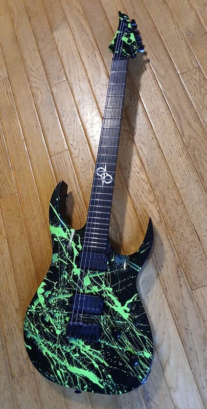 Solar Guitars A2.6 - Toxic Green Splatter image 1