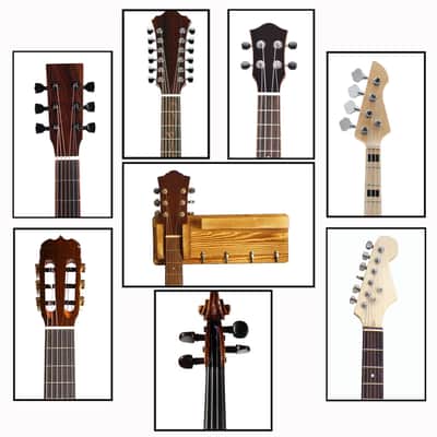 Multifunctional Guitar Wall Hanger Guitar Holder  with Storage Shelf,Pick Holder,4 Hooks,price include the import duty for US buyer image 4