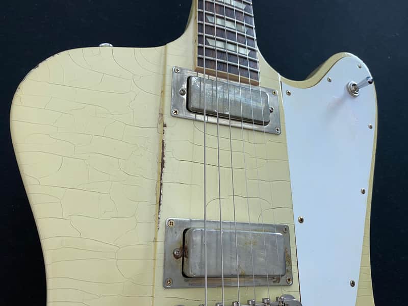 Video! Goofed 2021 Gibson Custom Shop Murphy Lab '64 Johnny Winter Signature Firebird V Polaris White Aged image 1