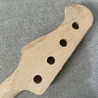 Maple Wood 4 String Fretless Bass Guitar Neck image 10
