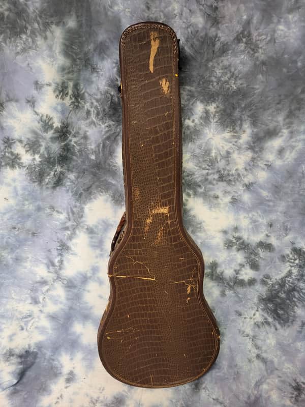 Vintage RARE 1959 Gibson 3/4 Size Melody Maker Soft Shell Electric Guitar Case Alligator Print image 1