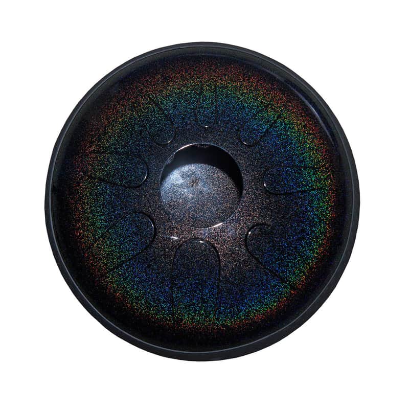 Idiopan Domina Pro 12-Inch 12-Note Tunable Steel Tongue Drum - Onyx Rainbow image 1