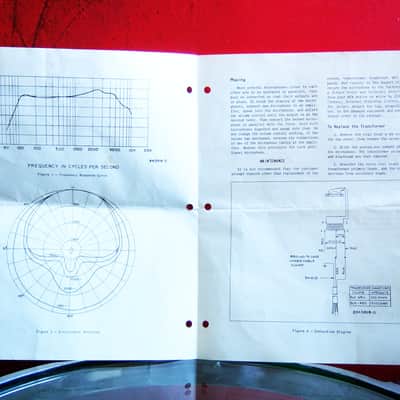 Vintage RARE 1950's RCA SK-45B / KN1B pressure / dynamic microphone Dual Z w cable data sheet & case 77DX 44BX 74B # 2 image 5