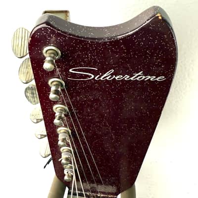Silvertone 1457 Amp in Case w/ Footswitch 1960's - Sparkle Burst image 11