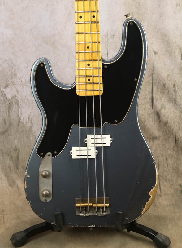 Alnus Bass luthier Made '51 P Bass - Aged Charcoal Frost Metallic image 1