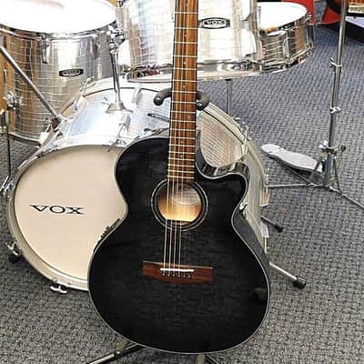 2021 Mitchell MX430QABNAT Exotic Series Acoustic-Electric Guitar! Quilted Ash Burl! Midnight Black! image 3