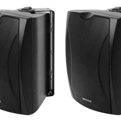2) Rockville WET-5B 70V 5.25" IPX55 Black Commercial Indoor/Outdoor Wall Speakers image 1