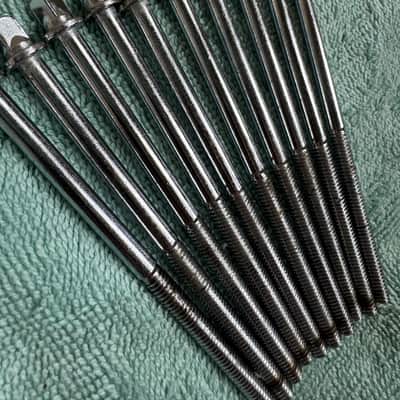 Ludwig Lot of 10 4 1/8” Bass Drum Tension Rods - Chrome image 2
