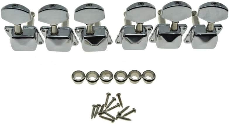 3x3 Semi-Closed Guitar Tuning Keys Guitar Tuners Machine Heads for Acoustic or Electric Guitars Chrome image 1
