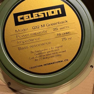 Celestion G12 M Greenback 25w 16ohms speaker image 2