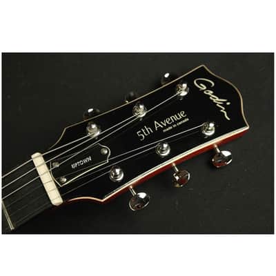 Godin 5th Avenue Uptown Trans Red GT w/Bigsby Hollow Body Guitar with case Trans Red image 3