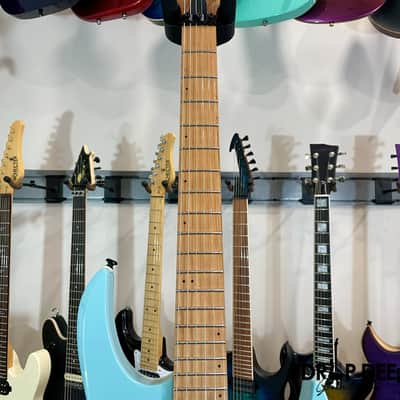 Balaguer Select Series Diablo Retro 27 FR Electric Guitar w/ Bag-Gloss Solid Cerulean Blue image 9