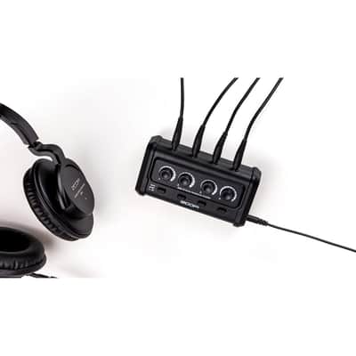 Zoom ZHA-4 Handy Headphone Amplifier with Closed-Back Studio Monitor Headphones and Platinum Pro 10' TRS 1/4" Male to 1/4" Male Interconnect Cable with Rean by Neurik Gold Connectors image 7
