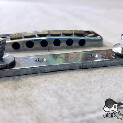 Gibson "Harmonica" Schaller-made Tune-O-Matic Bridge for Marauder, L6S, S-1 (1970s, Chrome) image 14