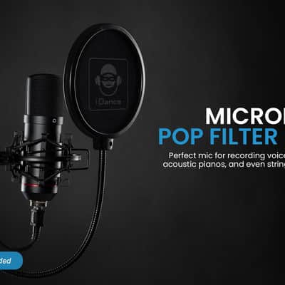 iDance Professional Microphone Pop Filter Shield, Wind Pop Screen with Flexible 360 Degree Gooseneck Clip Stabilizing Arm for Vocal Recording and Live Broadcasting image 6