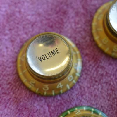 Vintage 1960s Gibson Gold Reflector Knob Set ES-335 SG Standard Custom Les Paul image 4