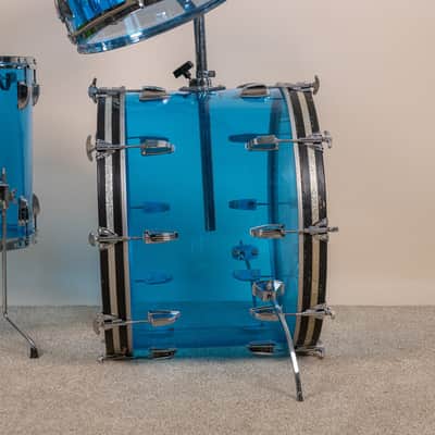 1970s Ludwig Big Beat Blue Vistalite Drum Set image 9