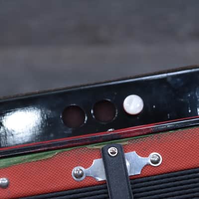 Gagné & Frère 2-Bass 10-Treble Button "D" Red & Black Diatonic Accordion w/Case image 20