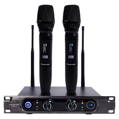 SWM22-U2 Series | Metal 40-Channel Rack Mountable UHF Wireless Microphone System with 2 Metal Handheld Wireless Microphones for Church, Business Meeting, Outdoor Wedding and Karaoke-SWM22-U2HH image 1