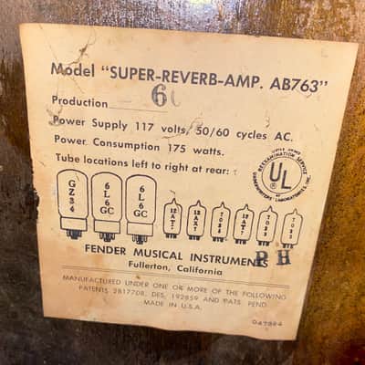 Fender Super Reverb 1966 - Black Face 117-220 Volts (Export Model) image 9
