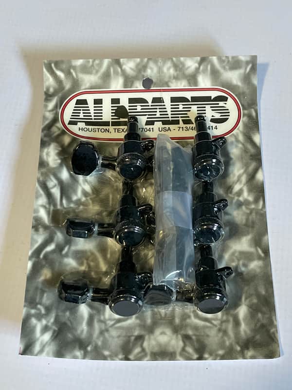NEW - Allparts 6 In Line Mini Locking Tuners for Strat/Tele Black - TK7574-003 image 1