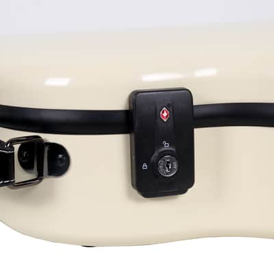 Crossrock Deluxe Fiberglass fits for Classical Guitar Case, 4/4 Full Size Acoustic Guitar Case-Ivory image 4