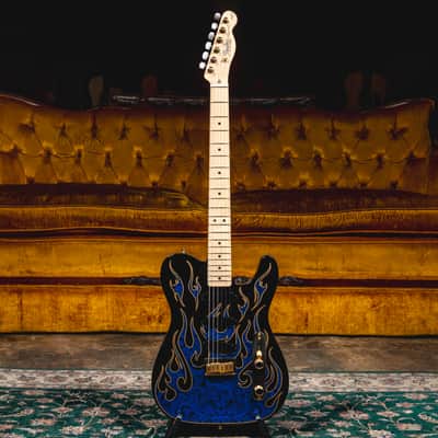 2022 Fender James Burton Telecaster Electric Guitar, Blue Paisley Flames w/OHSC - Used image 6