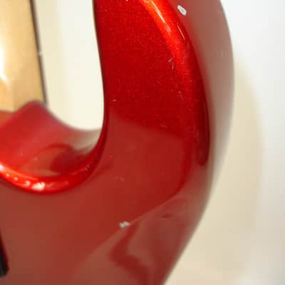 Samick by Greg Bennett Design Corsair Mini Bass Guitar, Candy Apple Red w/ Bag image 15