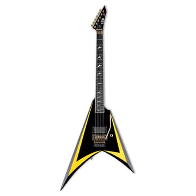 ESP LTD Alexi Laiho Arrowhead 20th Anniversary Guitar - Black w/Yellow Pinstripe image 2